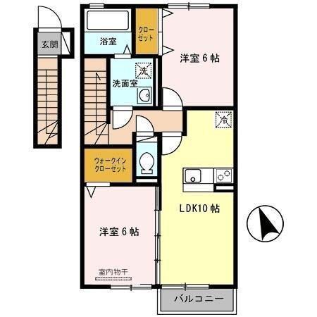 グレースメゾンB棟(2LDK/2階)の間取り写真