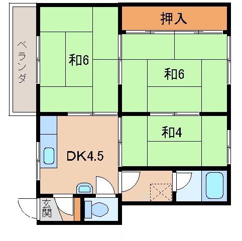 ピアパレス智(3DK/3階)の間取り写真