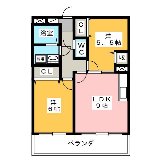 清和マンション(2LDK/3階)の間取り写真