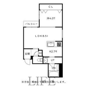 CITY SQUARE菊水(1LDK/3階)の間取り写真