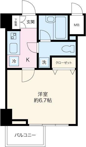 パレステュディオ本郷東大前(1K/5階)の間取り写真