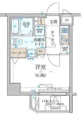 リヴシティ中野(1K/4階)の間取り写真