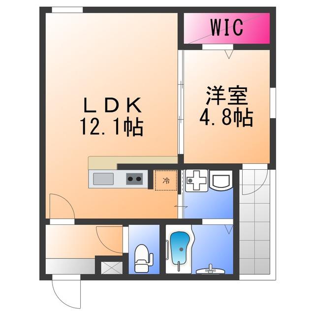 フジパレス高石駅南I番館(1LDK/2階)の間取り写真