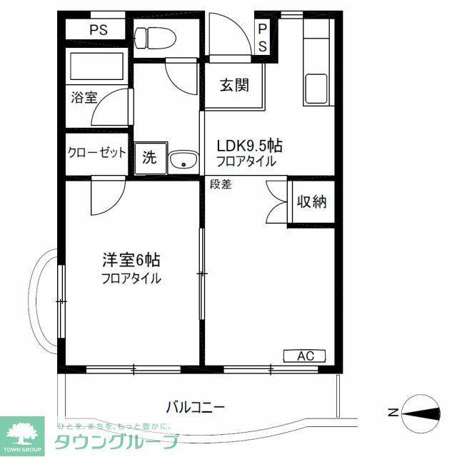 グリーンプラザ御園III(1LDK/2階)の間取り写真