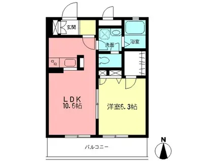 ロイヤルカレント(1LDK/3階)の間取り写真