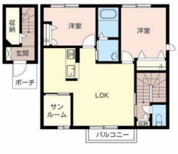 ベル・フロンテ(2LDK/2階)の間取り写真