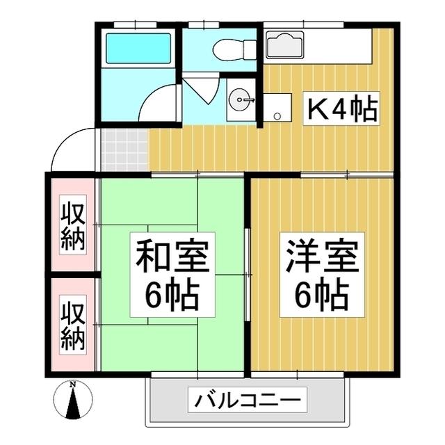 タケウチコーポ(2K/1階)の間取り写真