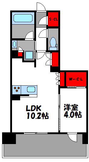 ザ・パークハウス大濠翠景(1LDK/2階)の間取り写真