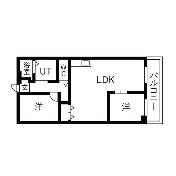 ハッピーコートさんわ(2LDK/3階)の間取り写真