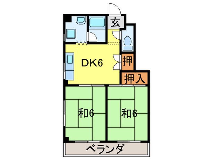第3共立マンション(2DK/3階)の間取り写真