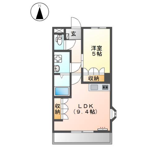 ヴレ スュール(1LDK/1階)の間取り写真