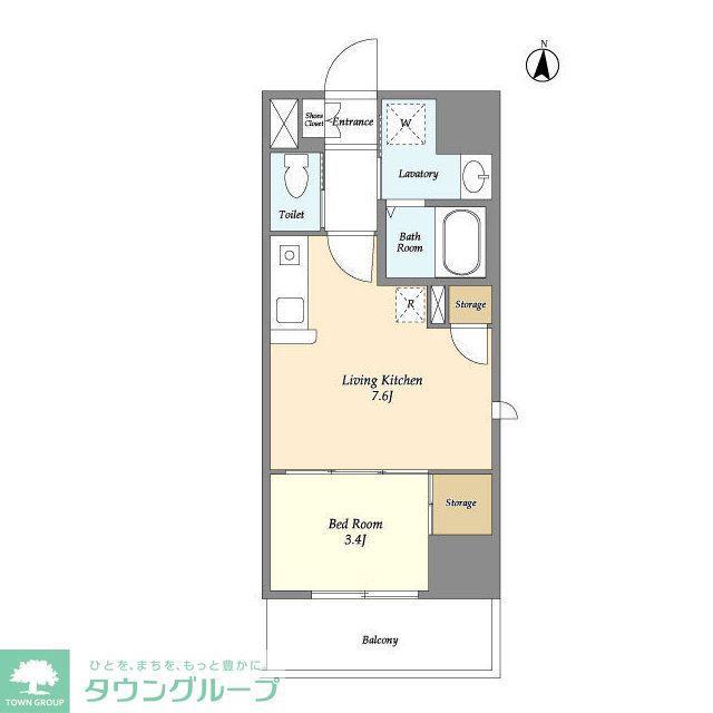 アクシーズタワー川口VIII(1DK/5階)の間取り写真
