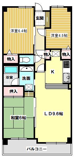 イトーピア土気(3LDK/1階)の間取り写真