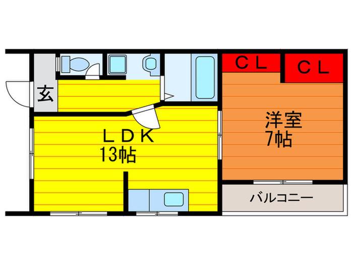 ホワイトプラザ(1LDK/1階)の間取り写真