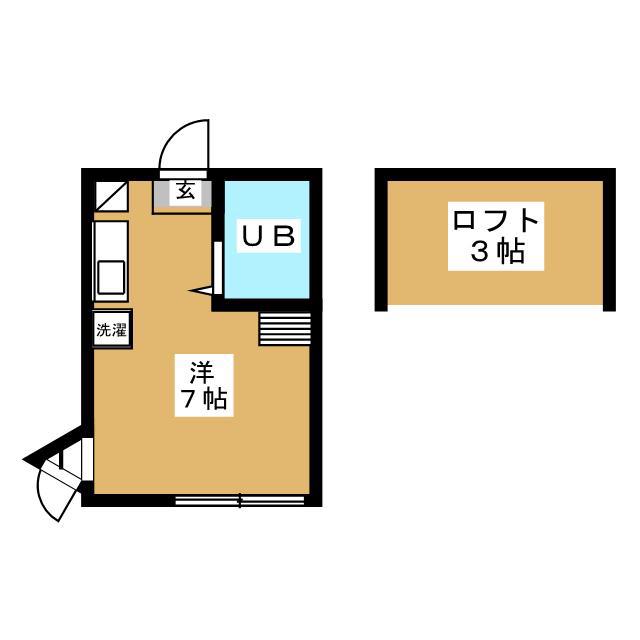 ノーブルコート香取(ワンルーム/1階)の間取り写真