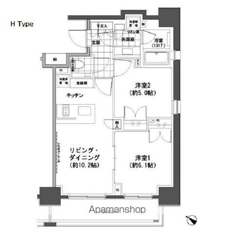 パークハビオ人形町(2LDK/7階)の間取り写真