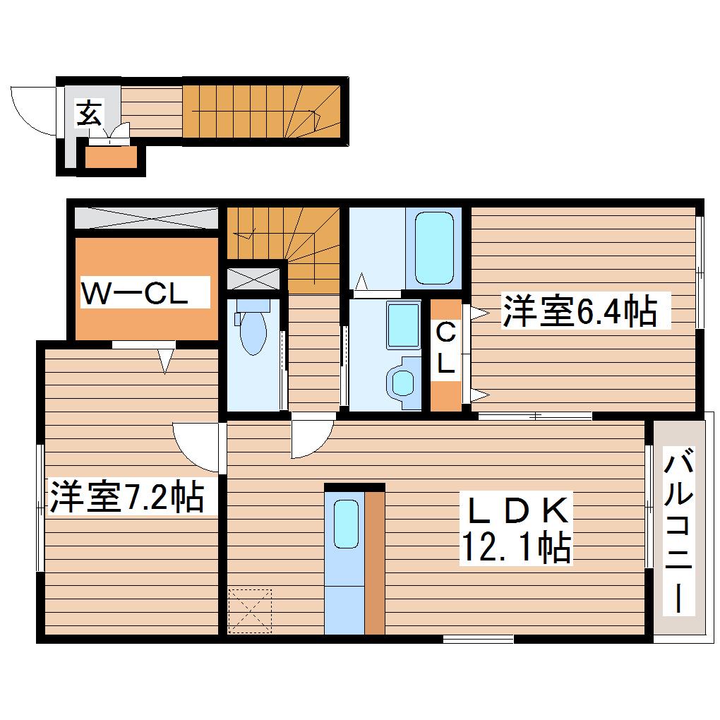プレッソすみれ(2LDK/2階)の間取り写真