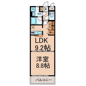 ENCHANTE泉(1LDK/3階)の間取り写真