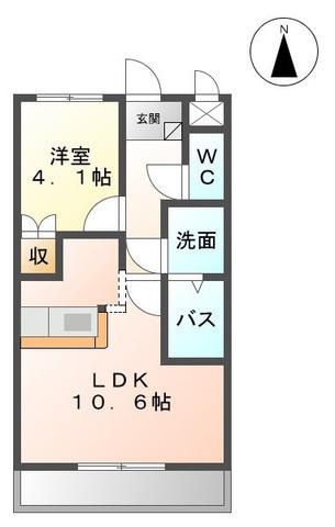 エスポ・ワール(1LDK/1階)の間取り写真