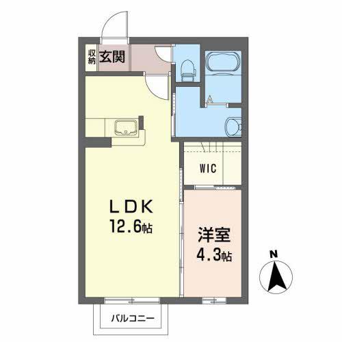 シャーメゾンK3(1LDK/1階)の間取り写真