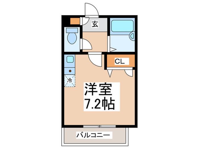 イズミハイツ(ワンルーム/2階)の間取り写真