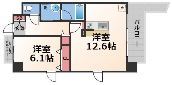 ART PENSION 高井田(1DK/3階)の間取り写真