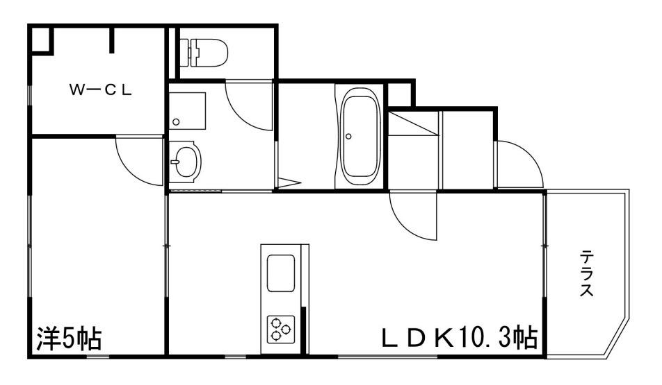 MISTRAL別所II(1LDK/1階)の間取り写真
