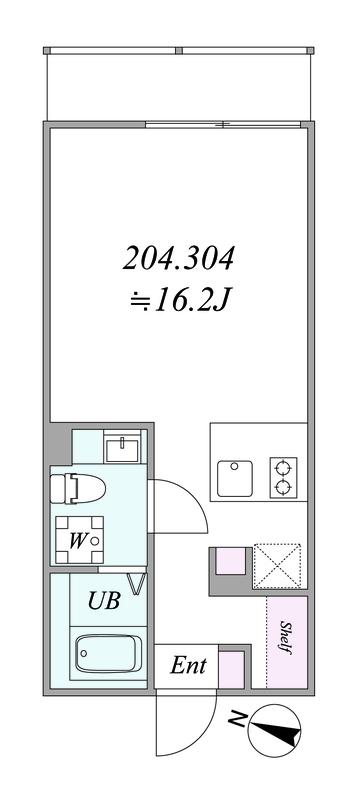 THE TRIAS MAGOME(1K/2階)の間取り写真