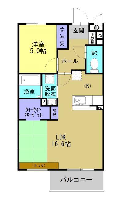 MAISON DE TETOII(1LDK/2階)の間取り写真