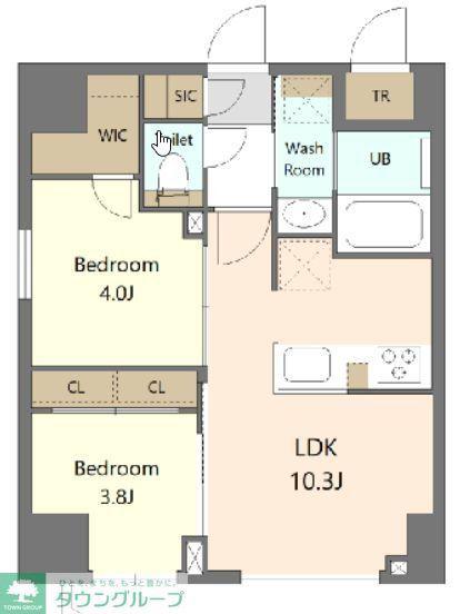 S-RESIDENCE浅草CLARITY(2LDK/7階)の間取り写真