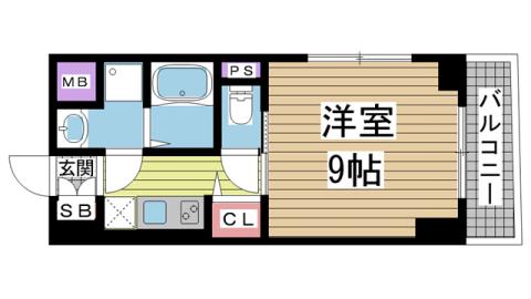 レジデンス三宮東グルーブ(1K/3階)の間取り写真