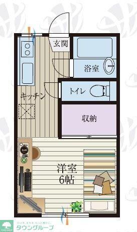 BCASA東松山RE-BORN(1K/1階)の間取り写真