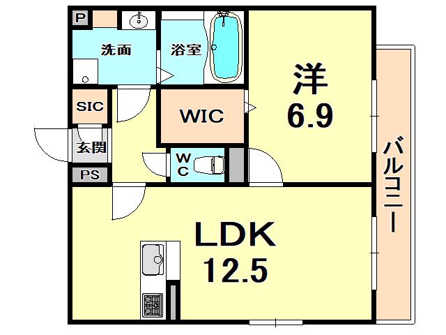 COLN KURAKUEN ウエスト(1LDK/2階)の間取り写真