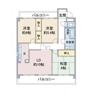 ソレイユ社ヶ丘(3LDK/3階)の間取り写真