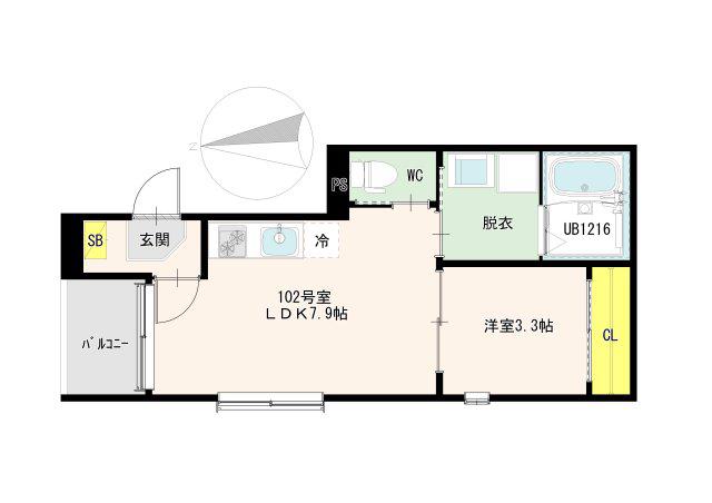 パサージュ・ソラ小岩(1LDK/2階)の間取り写真