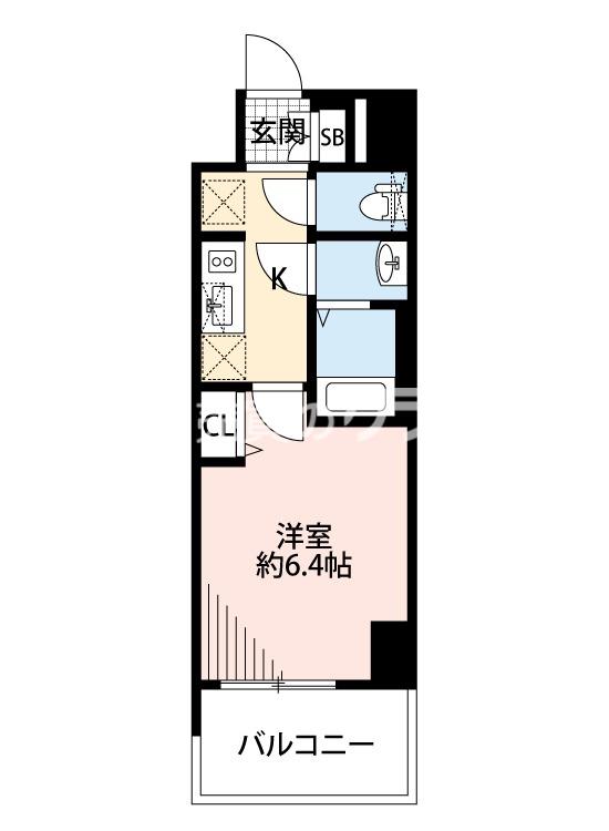 アドバンス大阪カーサ(1K/2階)の間取り写真