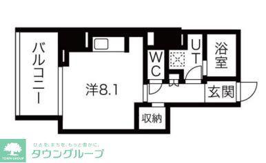 シーズンフラッツ蔵前清澄通(ワンルーム/5階)の間取り写真