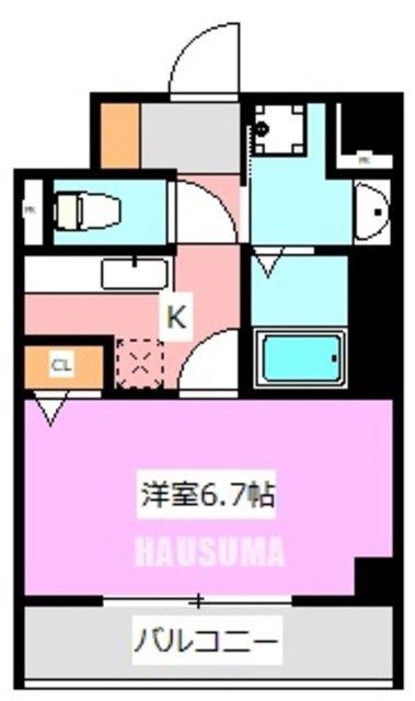 ALAMO・1(1K/2階)の間取り写真
