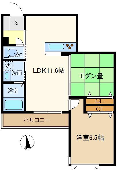 ティアラせんげん台(2LDK/2階)の間取り写真