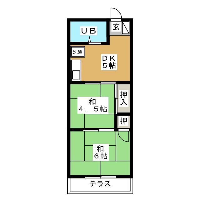 ハイツ未来(2DK/1階)の間取り写真