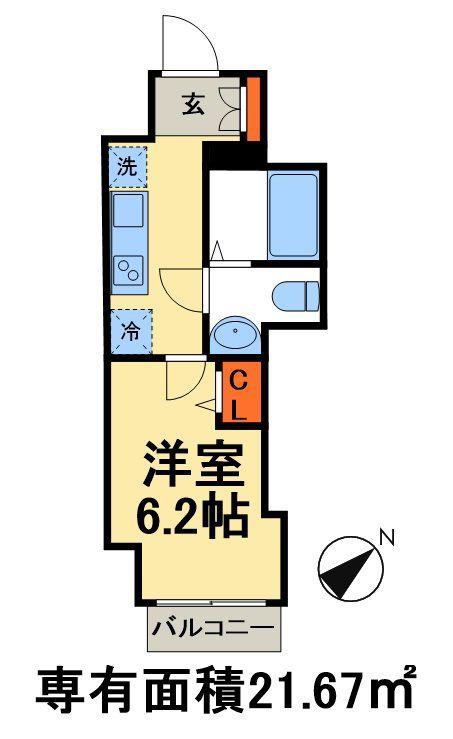 GENOVIA 西千葉(1K/10階)の間取り写真