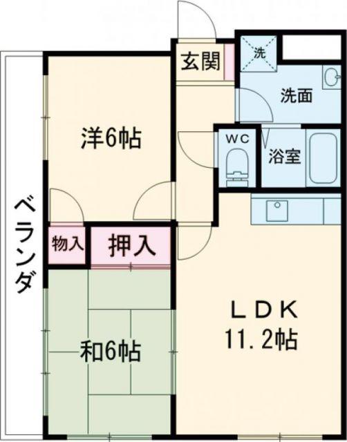 ソウルメイト(2LDK/3階)の間取り写真