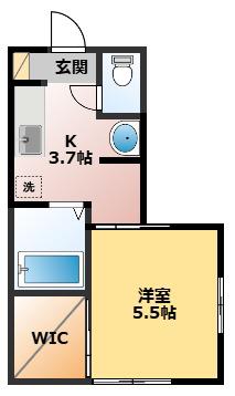 シャーメゾン玖島(1K/1階)の間取り写真