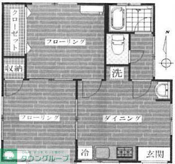 葵ハイツ(2DK/1階)の間取り写真