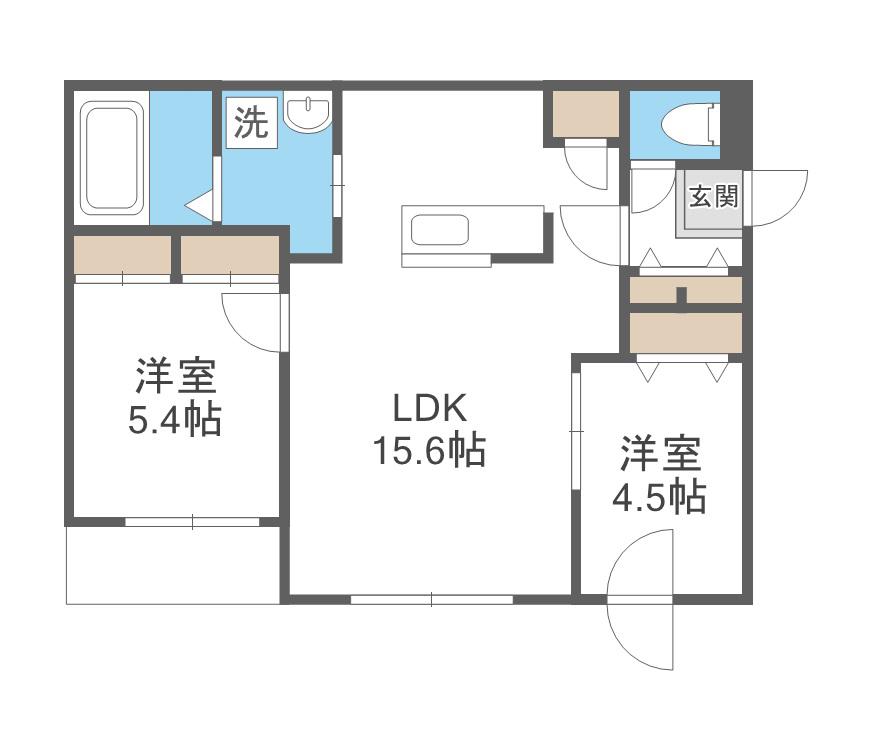LUMIERE KOTONI(2LDK/3階)の間取り写真