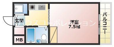 ジョイフル塚口(1K/3階)の間取り写真