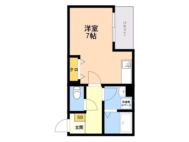 NINE TREE千歳(ワンルーム/2階)の間取り写真