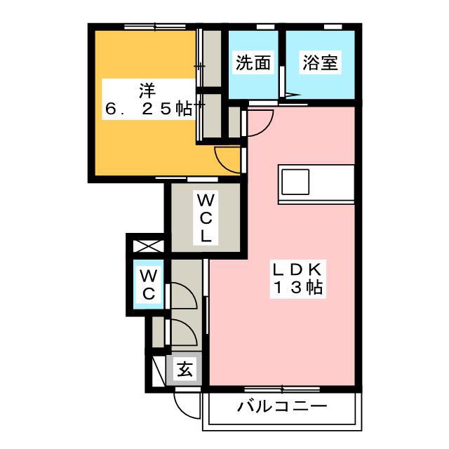 コーポFUJIX(1LDK/1階)の間取り写真