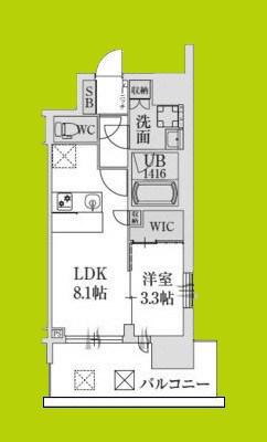 スプランディッド堺東DUE(1LDK/4階)の間取り写真