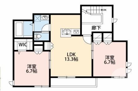 プレジール(2LDK/1階)の間取り写真